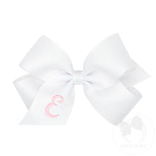 Load image into Gallery viewer, White Medium Monogrammed Girls Hair Bow