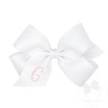 Load image into Gallery viewer, White Medium Monogrammed Girls Hair Bow