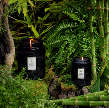 Load image into Gallery viewer, Moso Bamboo Small Embossed Jar Candle with Lid