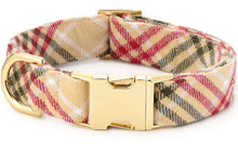 Load image into Gallery viewer, Eggnog Plaid Flannel Dog Collar