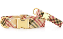 Load image into Gallery viewer, Eggnog Plaid Flannel Dog Collar