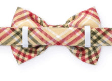 Load image into Gallery viewer, Eggnog Plaid Flannel Bow Tie Collar