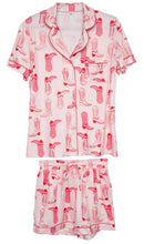 Load image into Gallery viewer, Light Pink Western Boots All Over PJ Short Set