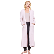 Load image into Gallery viewer, Cozy Chic Full Zip V-neck Lounger - Heathered Dusty Rose / White