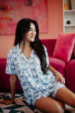 Load image into Gallery viewer, Light Blue Toile Coquette Bows Lounge PJ Set