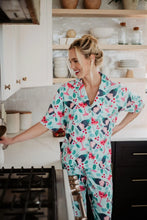 Load image into Gallery viewer, Holiday Champagne, Coupes & Holly Pajama Pants Set