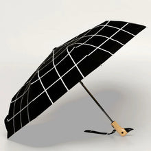 Load image into Gallery viewer, Black Grid Compact Duck Umbrella