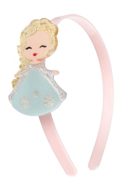 Cute Doll Headband - Gold Hair and Aqua Dress