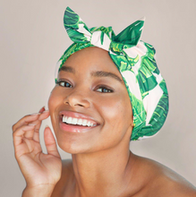 Load image into Gallery viewer, Palm Leaves Elevated Shower Cap
