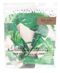Palm Leaves Elevated Shower Cap
