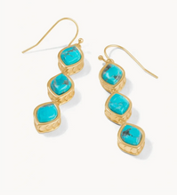 Load image into Gallery viewer, Naia Linear Drop Earrings- Turquoise
