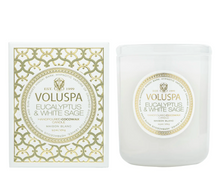 Load image into Gallery viewer, Eucalyptus and White Sage Classic Boxed Candle