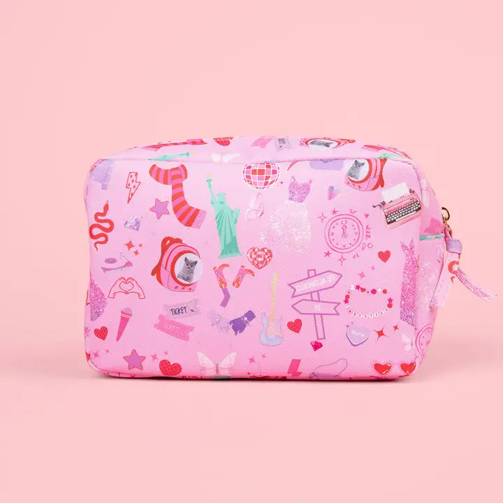 Swiftie Taylor Swift Pink Mosaic Cosmetic Pouch Bag