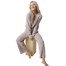 Load image into Gallery viewer, Solid Marshmallow V-Neck Lounge Set - Coco
