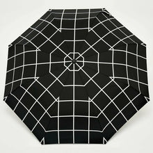 Load image into Gallery viewer, Black Grid Compact Duck Umbrella
