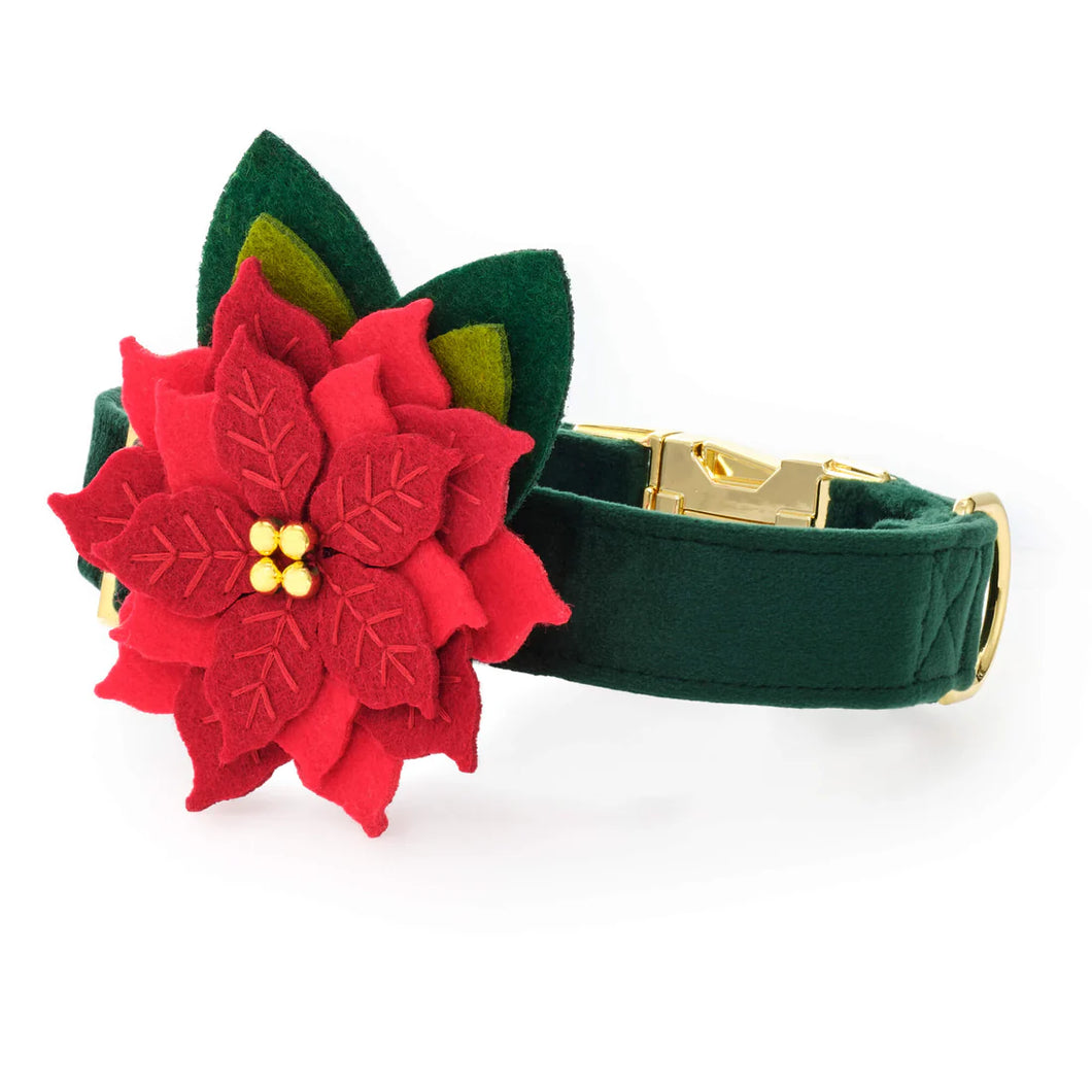 Poinsettia Dog Collar Flower