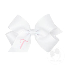 Load image into Gallery viewer, White Medium Monogrammed Girls Hair Bow
