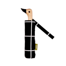 Load image into Gallery viewer, Black Grid Compact Duck Umbrella
