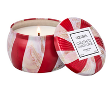 Load image into Gallery viewer, Crushed Candy Cane Mini Tin Candle
