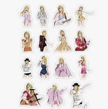 Load image into Gallery viewer, Taylor Swift Eras Tour Outfits Sticker Sheet
