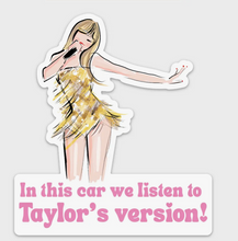 Load image into Gallery viewer, Taylor Swift Car Window Cling &quot;Taylor&#39;s Version&quot;
