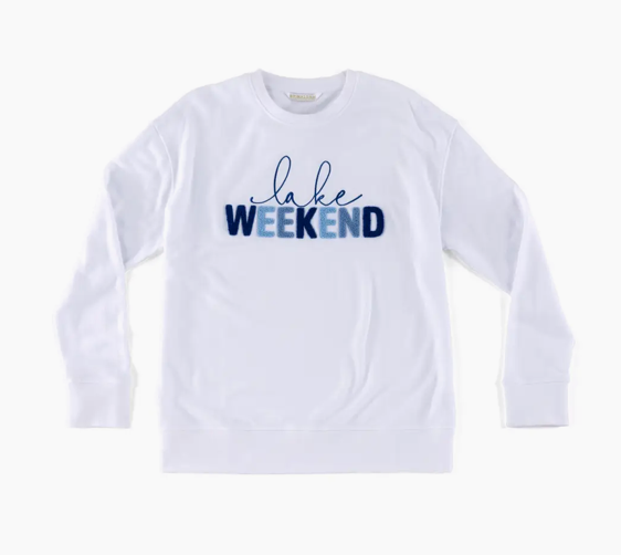 Lake Weekend Embroidered Sweatshirt - White
