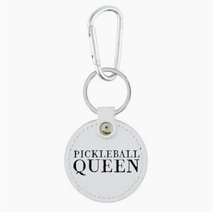 Pickleball QUEEN Leather Keychain