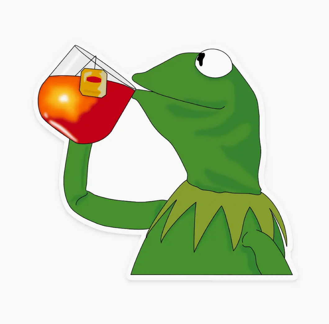 Kermie Sipping Tea Sticker