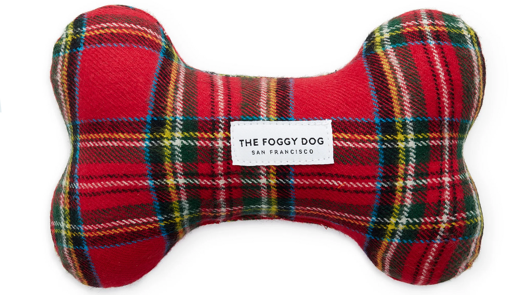 Tartan Plaid Flannel Dog Squeaky Toy