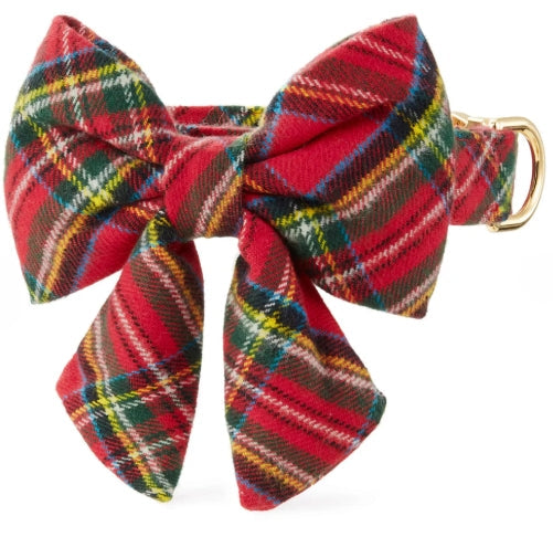 Tartan Plaid Flannel Lady Bow Collar