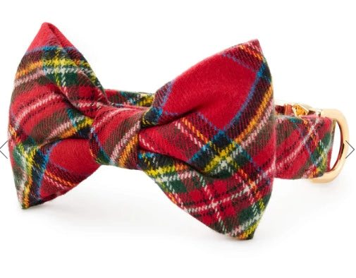 Tartan Plaid Flannel Bow Tie Collar