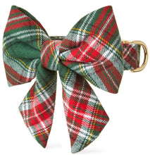 Load image into Gallery viewer, Holly Jolly Plaid Flannel Lady Bow Collar
