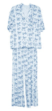 Load image into Gallery viewer, Light Blue Toile Coquette Bows PJ Pants Set
