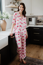 Load image into Gallery viewer, Pink Santa Face Women&#39;s Christmas Pajamas
