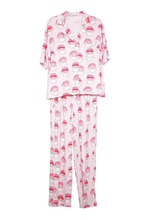 Load image into Gallery viewer, Pink Santa Face Women&#39;s Christmas Pajamas
