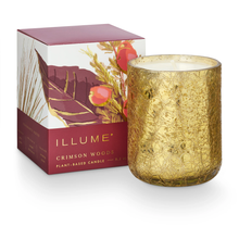 Load image into Gallery viewer, Crimson Woods Small Boxed Crackle Glass Candle

