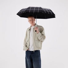 Load image into Gallery viewer, Black Grid Compact Duck Umbrella
