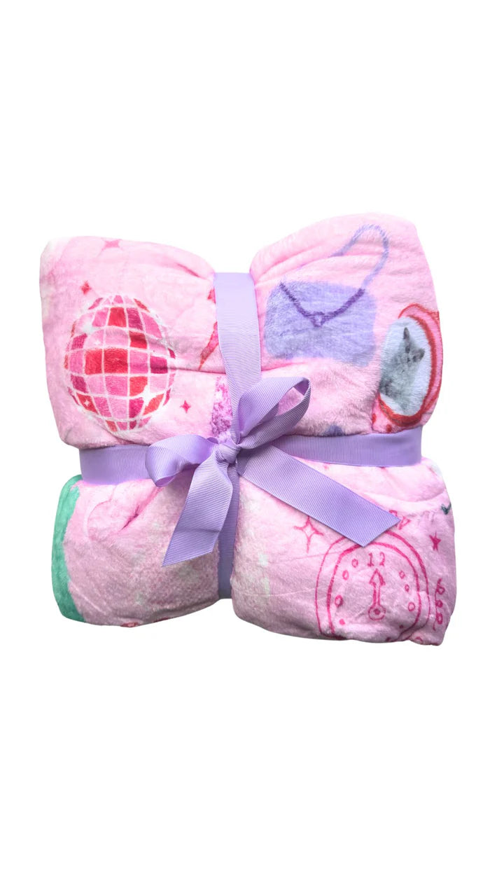 Swiftie Taylor Swift Gift Fuzzy Blanket Pink