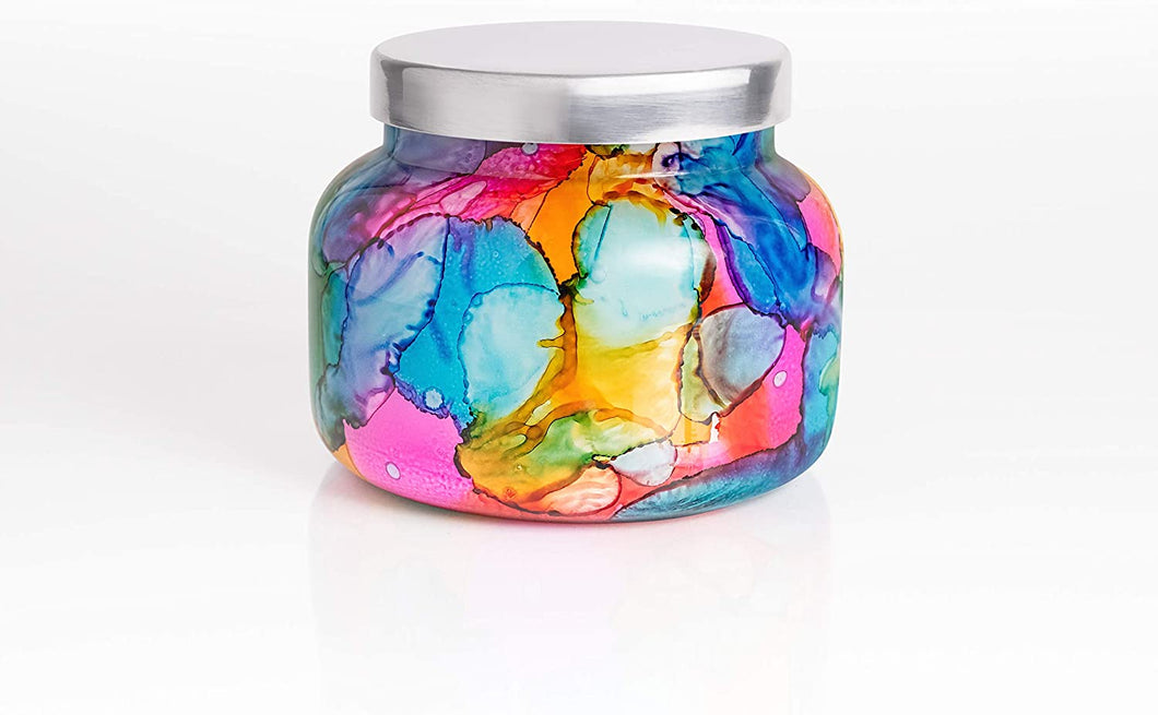 Rainbow Watercolor Volcano Jar Candle