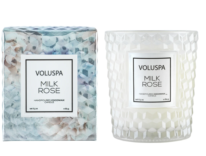 Milk Rose Classic Textured Jar Candle