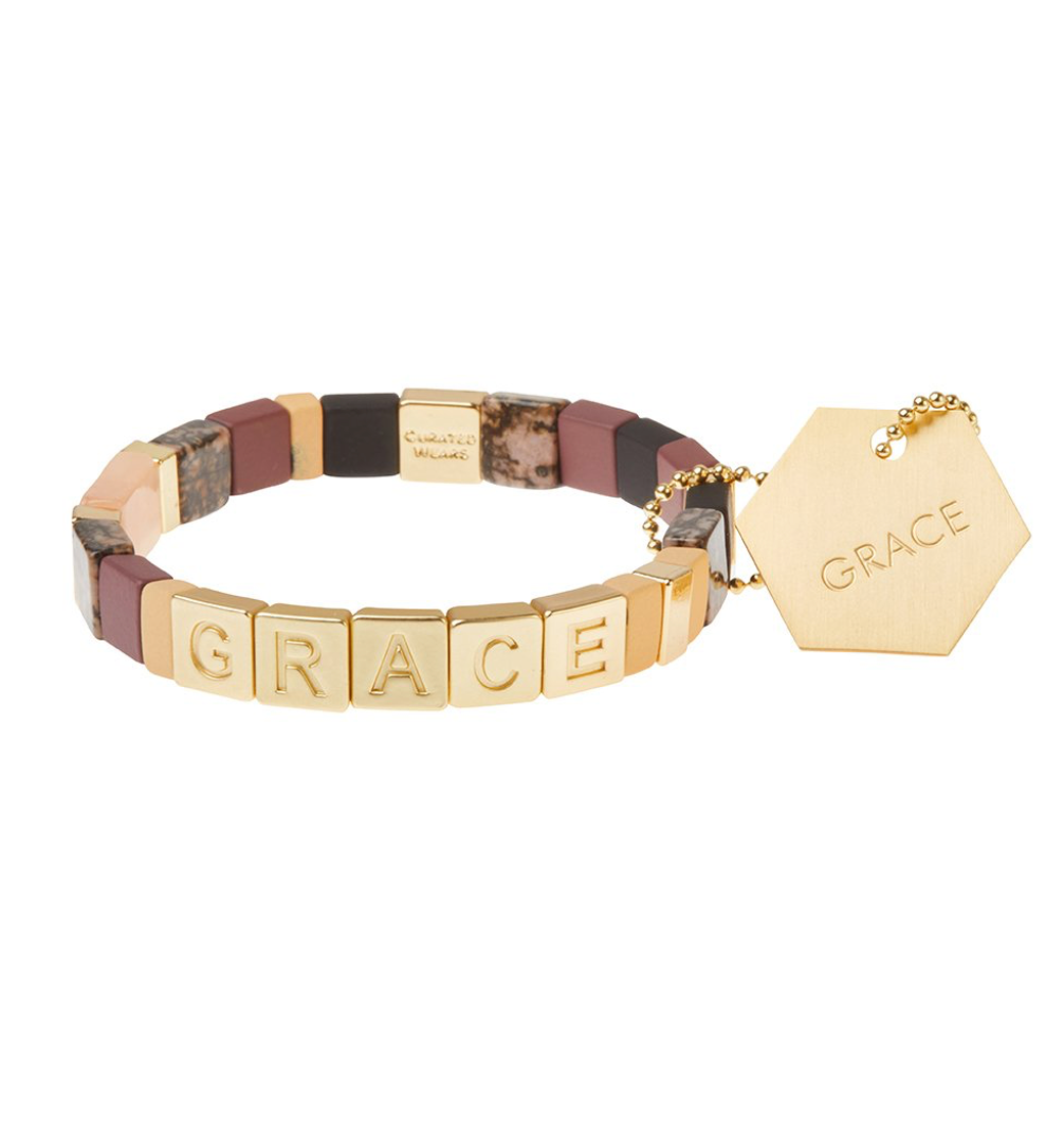 Grace Empower Bracelet -Gold/Rhodonite/Rose Quartz