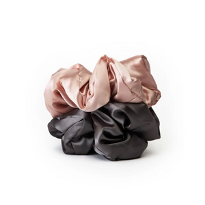 Satin Sleep Pillow Scrunchies Blush/Charcoal