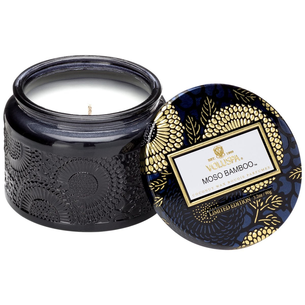 Moso Bamboo Small Glass Jar Candle